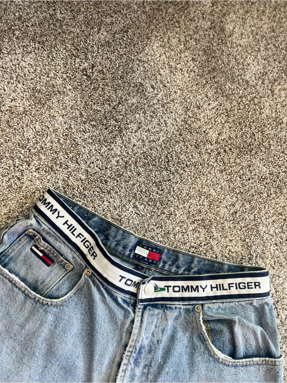 Vintage Tommy Hilfiger Jean Shorts Mens 31 Freedom Regular Fit Blue Denim Casual